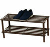 DARK OAK WOODEN SLATED SHOE RACK STAND HOLDER ORGANIZER LIGHT WEIGHT NEW
