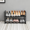 EHC Multi-Functional Stackable Metal Mesh Shoe Rack Storage Organiser, Grey