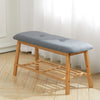 Wooden Shoe Bench with Cushion Shoes Storage Bench Padded Seat Shelves Drawers