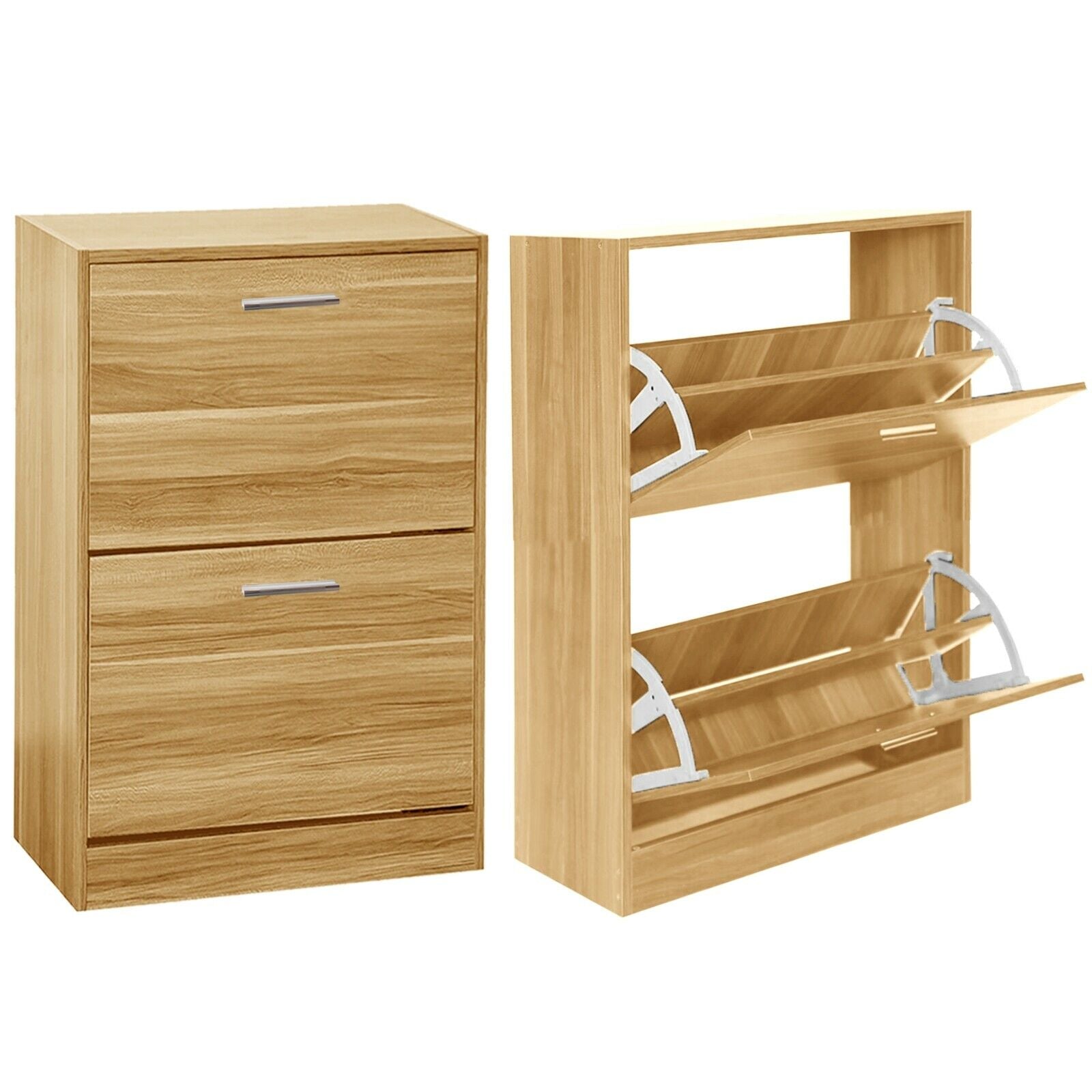 Shoe Cabinet Storage Unit Wooden Shoe Rack Stand Cupboard 2 3 Drawer Organiser