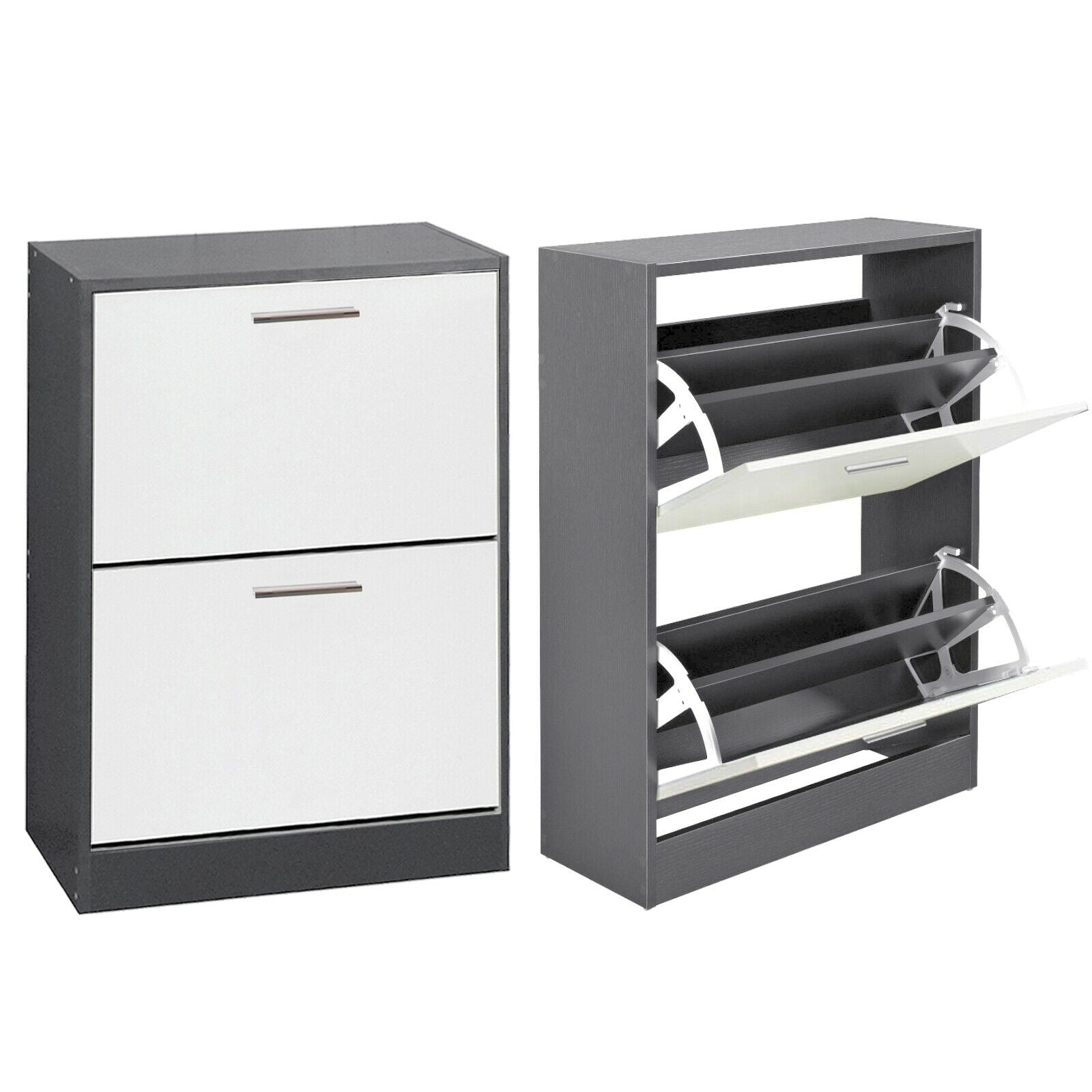 Shoe Cabinet Storage Unit Wooden Shoe Rack Stand Cupboard 2 3 Drawer Organiser