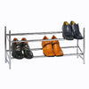 2/4 TIER EXTENDABLE CHROME FREE STANDING SHOE BOOT RACK STORAGE SHELF STAND