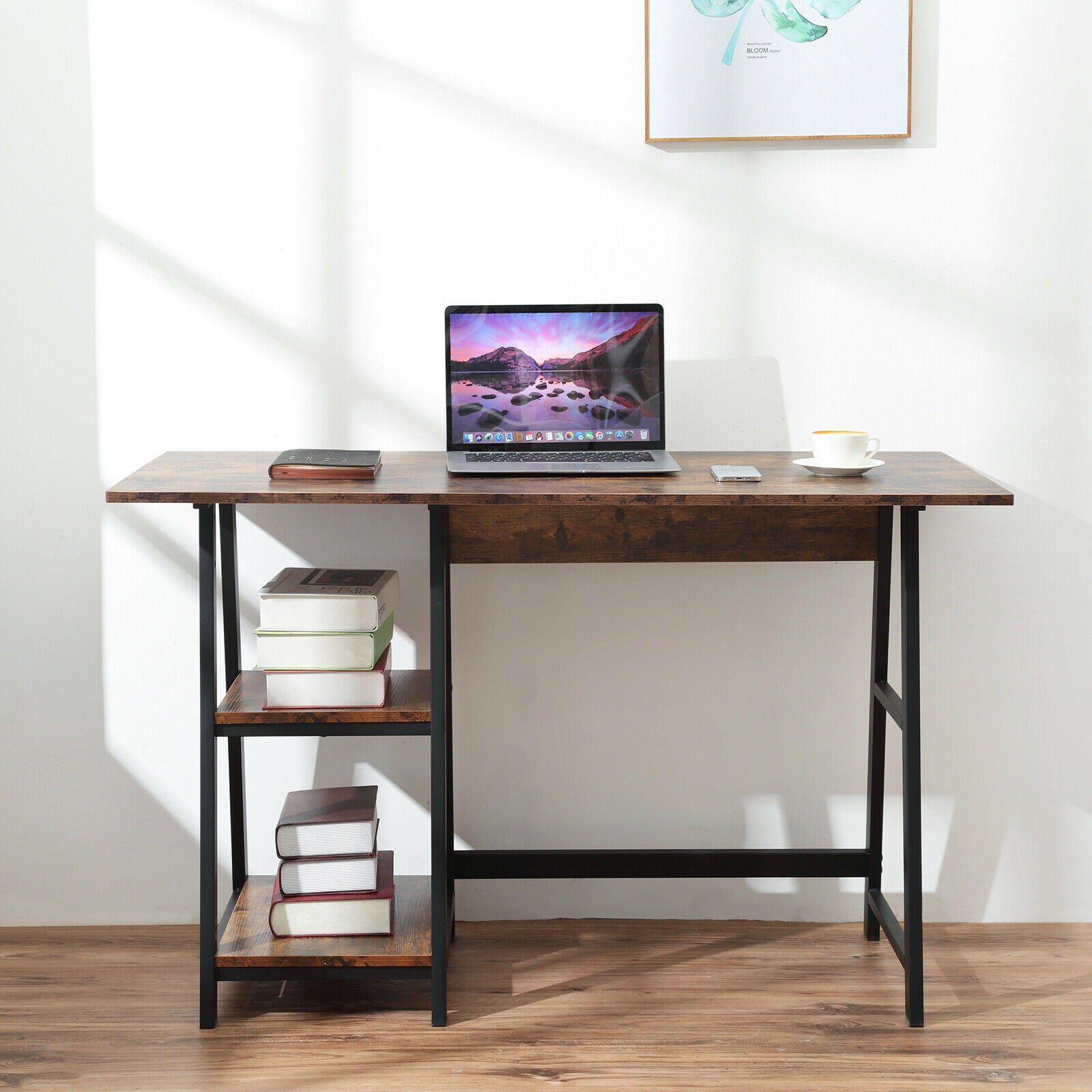 Computer Desk Home Office Workstation Corner Shelve PC Table Study Uni ...