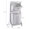 Mobile Laundry Basket 2/3 Tier Compact Laundry Hamper Sorter Cart Clothes Sorter