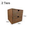 Rustic Wooden Chest Drawers Storage Organizer Small Trinket Box Desktop Cabinet