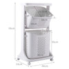 Laundry Washing Basket Trolley Cart Housekeeper Rolling Hamper Bin 2/3 Basket UK