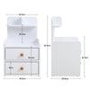 Bedside Cabinet with 2 Drawer Space Save Nightstand Table And Open Storage Shelf