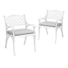 Cast Aluminium Garden Patio Table Chairs with Cushion Furniture Dining Set 5pcs