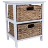 Wicker Drawers Cabinet Chest Unit Bedside Table Bathroom Storage Wooden Basket