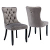Set of 2/4/6x Velvet Dining Chairs with Wooden Legs for Home Dining Room Kitchen