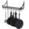 Iron Hanging Pot Pan Rack Hooks Storage Shelf Kitchen Ceiling Saucepan Holder