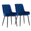 Pair of Dining Chairs Velvet Padded Seat Metal Leg Restaunt Chairs Multicolor