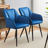 2x Dining Chairs Set Velvet Padded Seat Metal Legs Dining Room Furniture Chair
