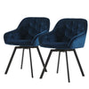 2 Swivel Velvet Dining Chairs Rotatable Metal Legs Kitchen Chairs CLIPOP Modern