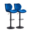 Modern 2 Velvet Bar Stools Diamond Seat Kitchen Salon Chairs Pub Gas Lift Swivel