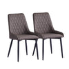 Pair of Faux Leather Velvet Dining Chiars Padded Seat Metal Legs Kitchen Chair