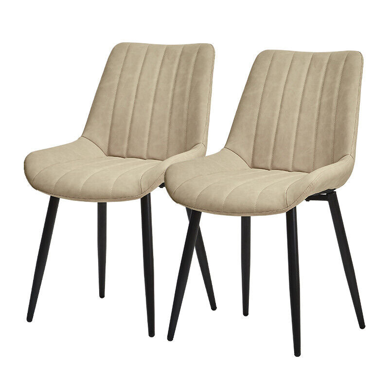2x Dining Chairs Velvet Faux Leather Seat Dining Room Restaurant Chair Modern