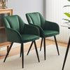2x Dining Chairs Set Velvet Padded Seat Metal Legs Dining Room Furniture Chair