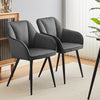 2x Dining Chairs Set Velvet Padded Seat Metal Legs Dining Room Furniture Chair