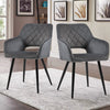 Pair of Velvet Dining Chairs Diamond Seat With Hole Metal Legs Multicolor Modern