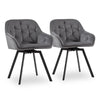 2 Swivel Velvet Dining Chairs Rotatable Metal Legs Kitchen Chairs CLIPOP Modern