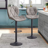 Modern 2 Velvet Bar Stools Diamond Seat Kitchen Salon Chairs Pub Gas Lift Swivel