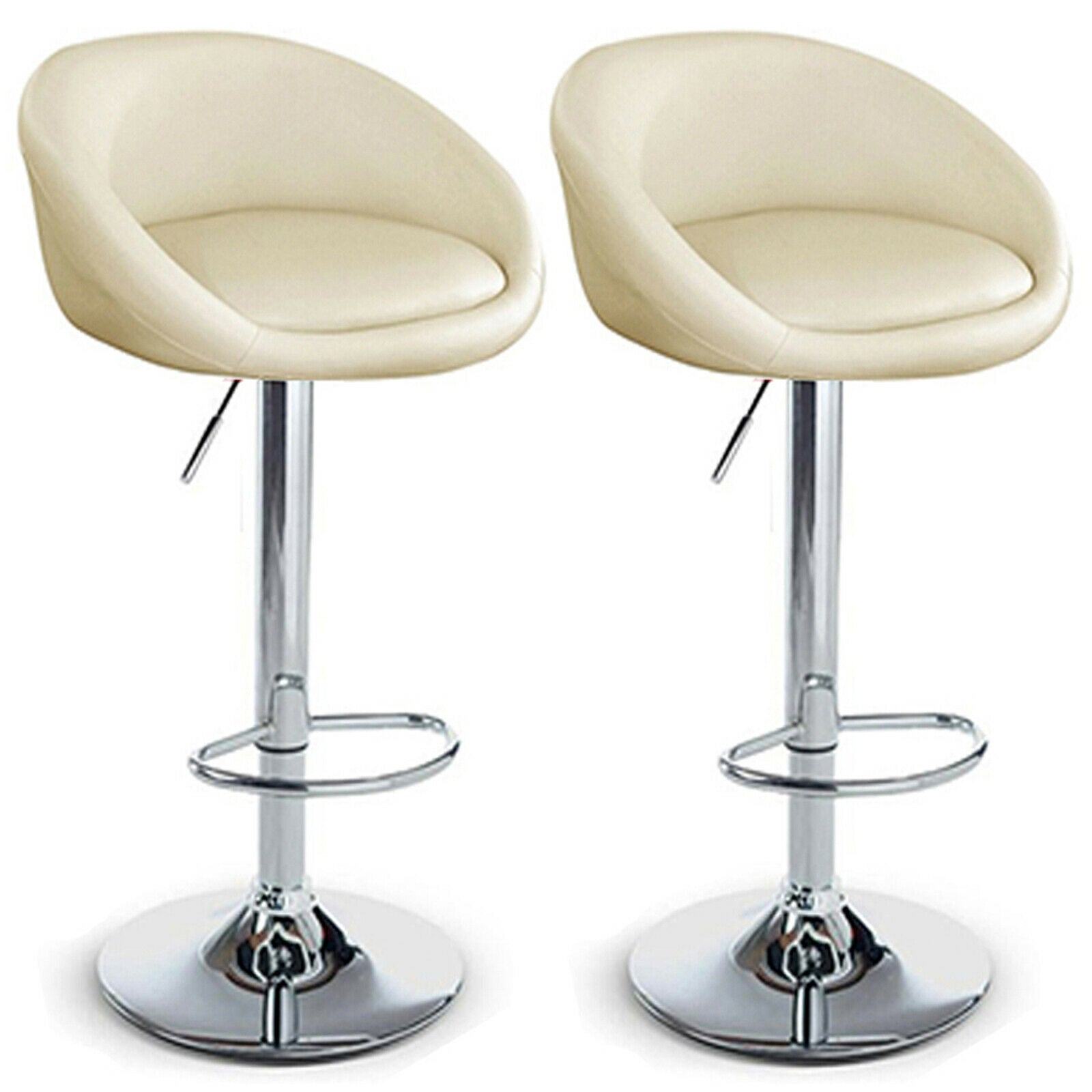 Venus Bar Stools Faux Leather Gas Lift Modern Breakfast Kitchen Barstool Swivel