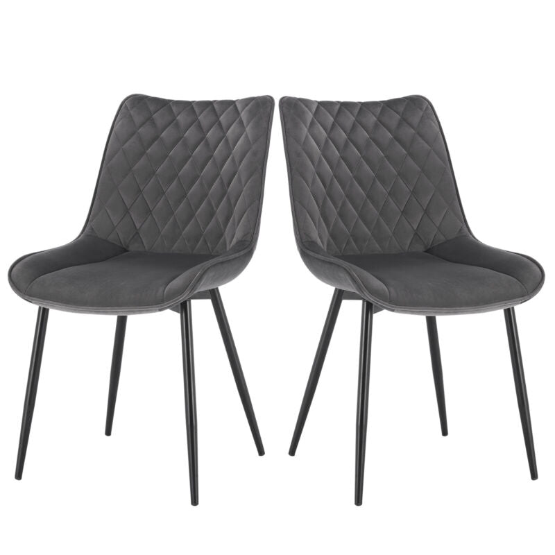2/4x Dining Chairs with Velvet Padded Seat Kitchen Living Room Lounge Armchairs