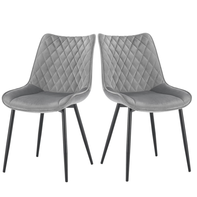 2/4x Dining Chairs with Velvet Padded Seat Kitchen Living Room Lounge Armchairs