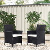 Black Rattan Bistro Set Garden Table Chair Patio Outdoor Conservatory Furniture
