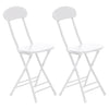 2/4 Chairs Round Bistro Set Outdoor Garden Table & Chair with Backrest White UK