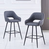 2X Bar Stools Velvet Bar Chairs Metal Legs Breakfast Bar Pub Chair Kitchen Home