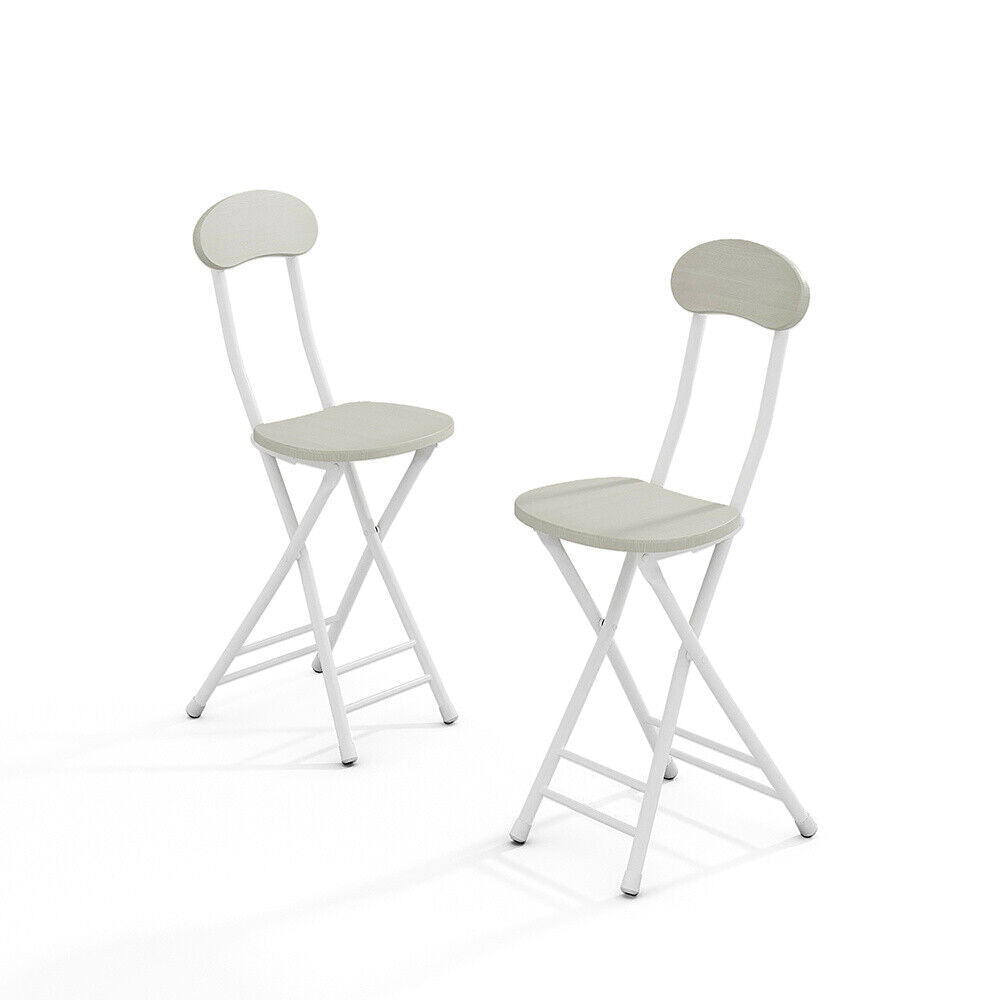 Black/White Table Folding Chairs Portable Kitchen Dining Office Cafe Furniture