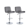 2x PU Leather Bar Stools&Round MDF Top Chromed Base Bar Table Height Adjustable
