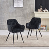 Modern Dining Chairs Velvet Padded Seat Metal Legs Kitchen Chair Home Office 1
