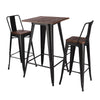 Industrial Metal Wood Bar Table + 2/4 Stools Set Breakfast Bistro Dining Chairs
