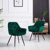 2/4X Dining Chairs Velvet Padded Seat Metal Legs Kitchen Chair Home Office Set