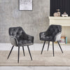 Modern Dining Chairs Velvet Padded Seat Metal Legs Kitchen Chair Home Office 1