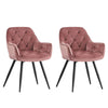 2/4X Dining Chairs Velvet Padded Seat Metal Legs Kitchen Chair Home Office Set