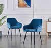 1/2 X Dining Chairs Velvet Set Padded Seat Metal Leg Kitchen Chair Home Office