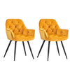 2/4X Dining Chairs Velvet Padded Seat Metal Legs Kitchen Chair Home Office Set