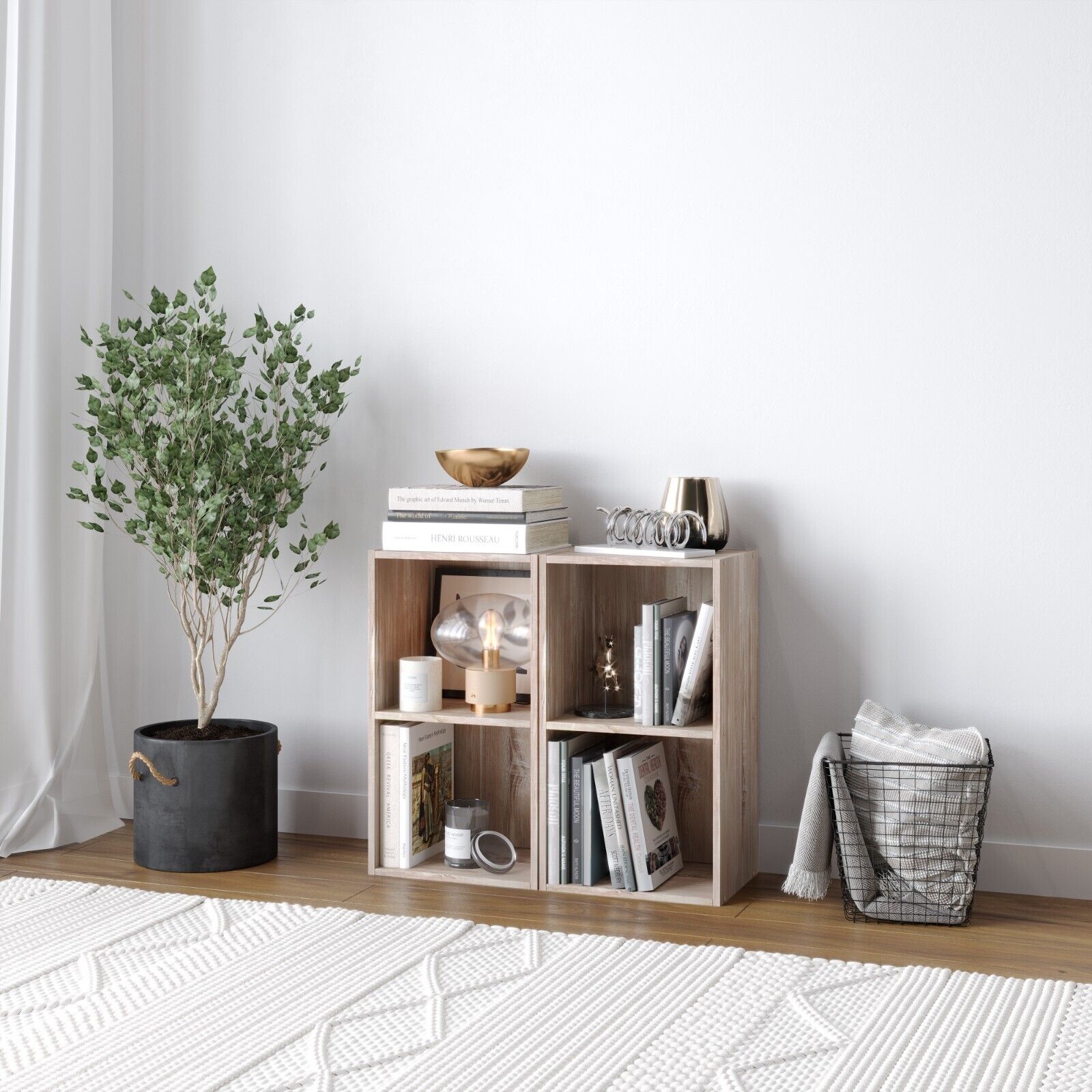 2, 3, 4 Tier Wooden Bookcase Shelving Display Shelves Storage Unit Wood Shelf