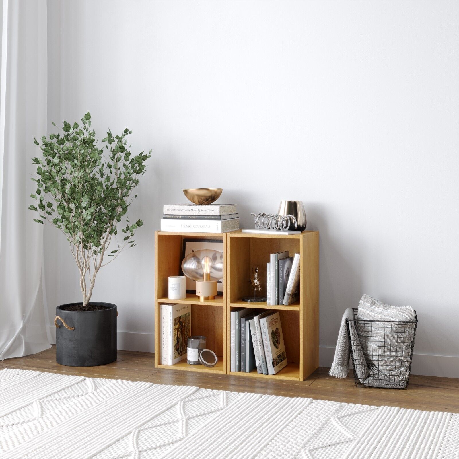 2, 3, 4 Tier Wooden Bookcase Shelving Display Shelves Storage Unit Wood Shelf