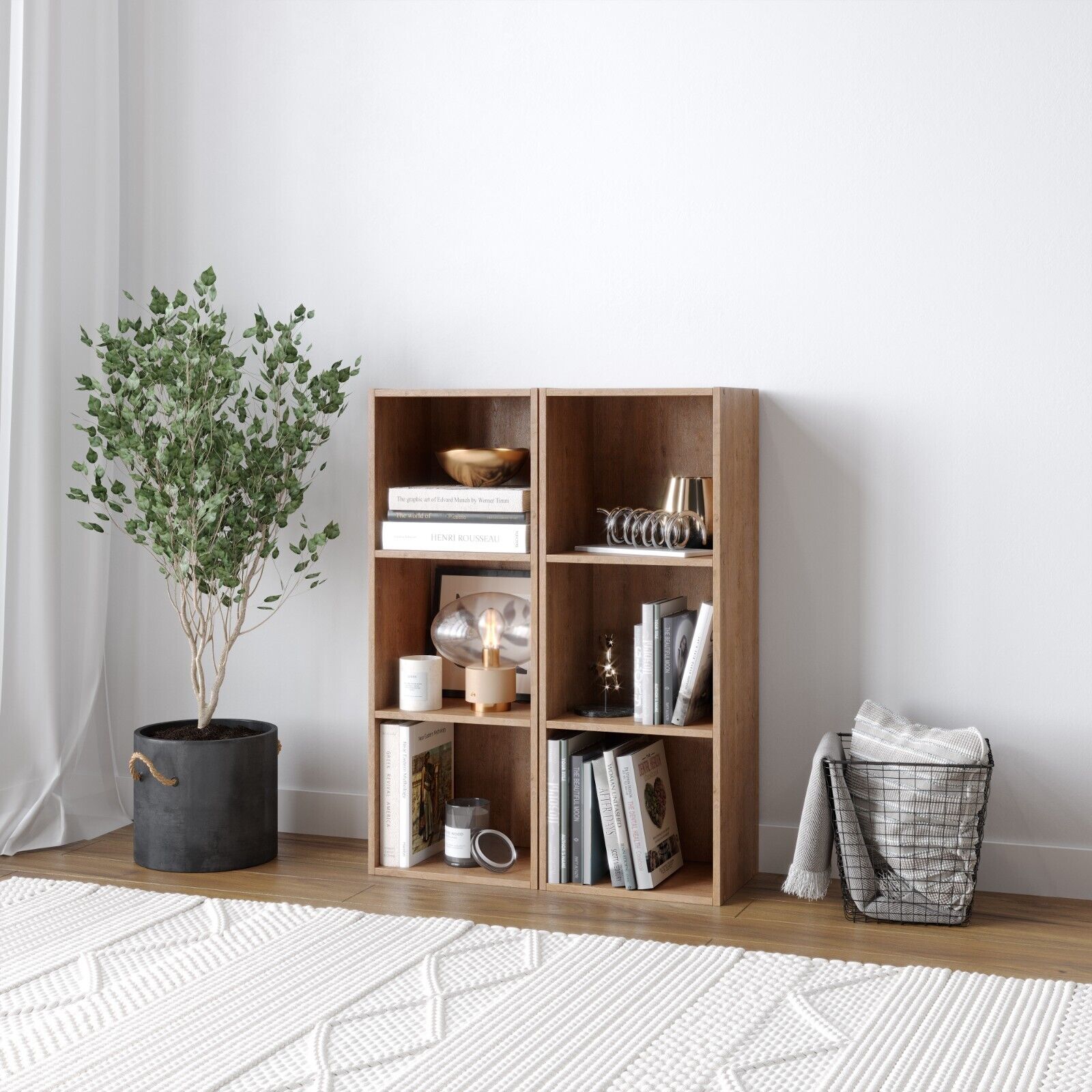 2, 3, 4 Tier Wooden Bookcase Shelving Display Shelves Storage Unit Wood Shelf