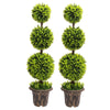1/2Pcs Artificial Topiary Ball Green Plant Boxwood Potted Tree Indoor Outdoor UK
