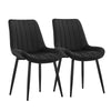 2pcs Velvet Fabric Dining Chairs Set Back Seat Metal Legs Reception Chair Office