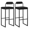 2/4x Barstools w/ Backrest Metal Legs High Counter Bar Chairs Pub Kitchen Chairs