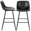 1/2/4x PU Leather Bar Stool High Counter Breakfast Chair with Backrest Barstool