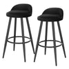 1/2x Breakfast Bar Stool Velvet Padded High Counter with Backrest Chair Barstool