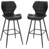 1/2x Bar Stool Kitchen High Chair w/ Backrest Footrest Padded Barstool Cafe Pub